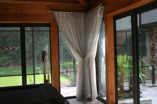 Custom Curtains & Drapery, Floor-length custom curtains sewn to the exact window for a clean break at the floor. By Custom Fabric Creations, St. Petersburg, FL.