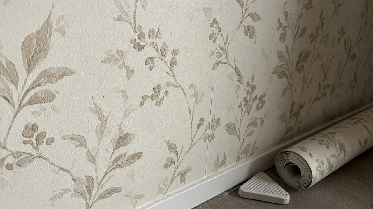 Wallpaper pattern and material close-up from a St. Petersburg project